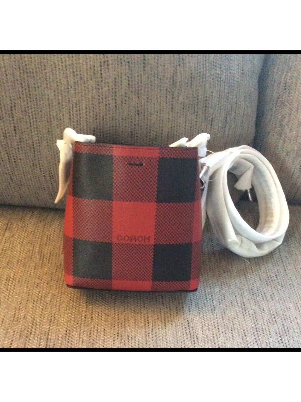 Authentic Coach Bucket Bag & Wristlet Plaid Print - Picture 5 of 10